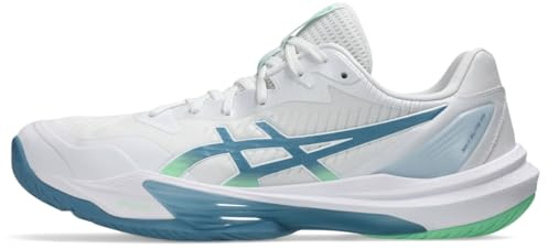 ASICS Men's Sky Elite FlyteFoam 3 Volleyball Shoes, 9.5, White/SABA Blue