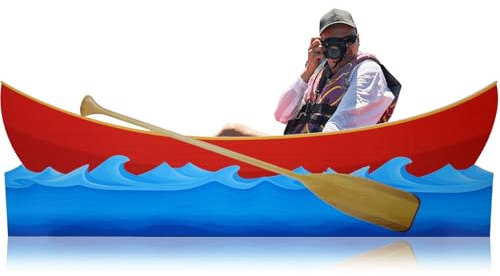 Beeveer Canoe Cardboard Cutout Stand up Set Beach Nautical-Inspired Events Camping-Themed Canoe Stand up Photo Props for VBS Vacation Bible School Party Supplies (6 Ft)