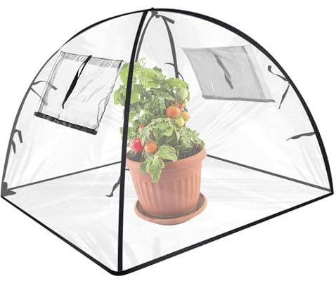 Serra da giardino, 56 x 56 x 56 cm, mini serra pop-up, in PVC trasparente, per piante, copertura delle piante, piccola serra per esterni, per giardino, fiori, piantine, balcone, ortaggi