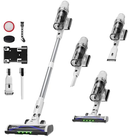 ElecKeys Cordless Vacuum Cleaner 580W 48KPA Powerful Stick Vacuum Cleaners, Rechargeable Cordless Vacuum Up to 65Mins Runtime, Anti-Tangle Stick Vacuum for Home, Pet Hair, Hard Floor, Carpet