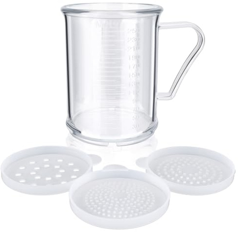 22513 Plastic Dredge Shaker with 3 Snap-on Lids, 10 oz Seasoning Sugar Spice Dispenser