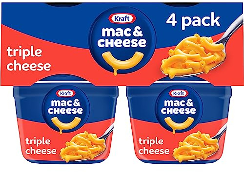 Kraft Easy Mac Triple Cheese Flavor Macaroni and Cheese (24 Coppe Microwavable Microwavable Coppe, 6 confezioni da 4)