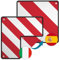Placa de advertencia España e Italia aluminio 50x50cm panel reflectante rojo-blanco para portabicis