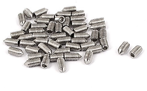 sourcing map Vis Pointeau Conique pour Poignée de Porte Vis Sans Tête Hexagonale M4 x 8 mm acier inoxydable 304 50 Pcs