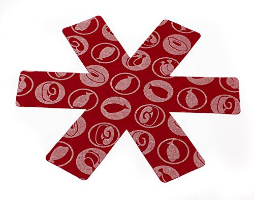 TURBO PRODUKTE Pfannenschoner/Pfannenschutz 3er Set Rot - Topfschoner Filz - Hitzebeständig - Anpassbar - Töpfe, Pfannen & Schüsseln