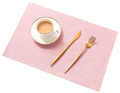 Tischsets (6er Set),Neu rutschfest Hitzebeständig Wärmeisolierung Tischsets zum Essen Waschbar Schnell trocknend Dekorativ Tischset für Küche und Esszimmer,Rosa