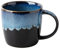 Biigming Kaffeetasse Keramik Blaugrün Teetasse mit Henkel 350ml Handgefertigte Keramikbecher Spülmaschinen- und mikrowellengeeignet Großer Griff Geschenk für Büro und Zuhause (2)