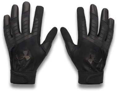 Under Armour Boys' Youth Clean Up Baseball Gloves, 001 BLACK/SILVER, YMD