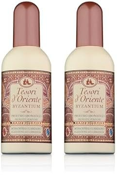 Tesori d'Oriente - Profumo Aromatico Byzantium, dalla Fragranza Calda e Avvolgente, Note di Cannella, Mandorla, Vaniglia e Muschio Bianco, 100ml (Confezione da 2)