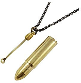 Mini Spoon - Collar con colgante de cápsula de cuchara para dormir, unisex, metal aleación, 4 gramos, 18 pulgadas, dorado