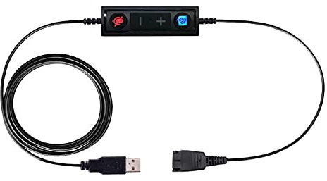TruVoice USB Adapter kompatibel mit Allen kabelgebundenen Jabra Quick Disconnect (QD) Headsets mit Lautstärkeregelung und Stummschaltung (Anschluss des Kopfhörer an PC, Laptop und Softphones)