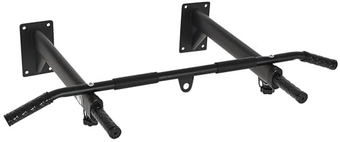 HOMCOM Barras de Dominadas para Pared Colgador de Saco de Boxeo 2 en 1 Entrenamiento Muscular Pull Up para Casa Carga Máxima 150 kg Negro