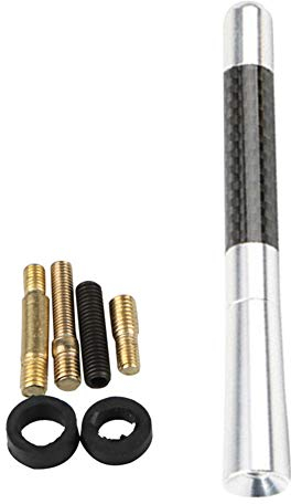 Autoantenne,Morechioce 12 cm Kohlefaser Kurz Funkantenne Universal Kfz Antenne Dachantenne Funksignal Antenne,Silber