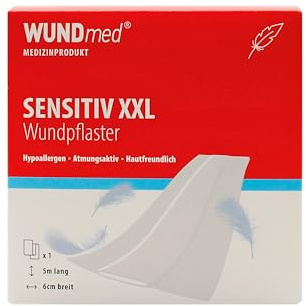 Wundpflaster Sensitiv Hypoallergen XXL 5 m x 6 cm