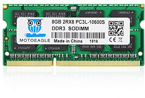 [8 GB DDR3 RAM-] 8 GB 2RX8 PC3 10600S RAM, 8 GB DDR3 1333 SO-DIMM-minne, DDR3/DDR3L SODIMM 204-pin obuffrad icke-ECC 1,35 V/1,5 V CL9 Dual Rank anteckningsbok
