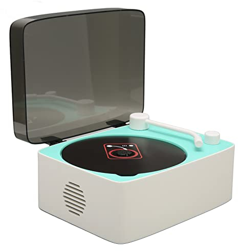 Bärbar CD-spelare med Bluetooth, Vintage CD-musikspelare, Retro Grammofon CD-spelare, Inbyggda HiFi-högtalare, Stöd för USB, AUX-ingång, Idealisk för Presenter och Heminredning(Grön)