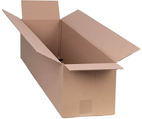 smiley pack 5 Stück Faltkartons 1000 x 200 x 200 mm braun Versandkarton Verpackungskartons 100 x 20 x 20 cm aus Wellpappe 1 wellig Karton Pappkarton Versandbox Paket Päckchen