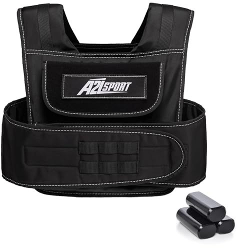 A2Z SPORT® Gewichtsweste 20kg oder 30kg - Komfort Verstellbare Gewichtsweste mit Gewichten Metall - Profi Trainingsweste Herren Damen Weighted Vest - Gewichts Weste für Krafttraining (20 KG)