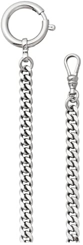 REGENT Orologio da tasca, catena per orologio da tasca con moschettone e anello a molla in diverse varianti, P-43 - Argento 6 mm