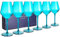 HAHASHOW Unzerbrechliches Camping Weingläser Bunt, 6 Stück 440ml Tritan Kunststoff Weingläser Set Schwimmende für den Pool Party Blauer See