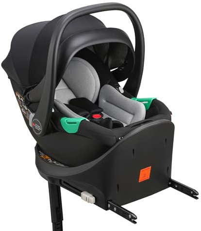 Cozy N Safe Snowdon i-Size Child Car Seat Carrier with ISOFix Base and Support Leg, 3 -Point Harness, Adjustable Headrest, Suitable from 40cm to 85cm (up to 15kg), New ECE R129 i-Size Compliant