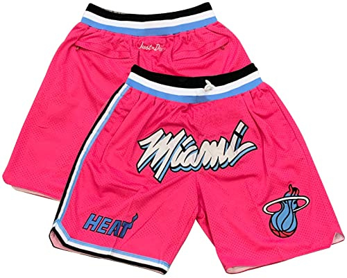 XYYYHTL 𝗠𝗶𝗮𝗺𝗶 𝗛𝗲𝗮𝘁 Pantaloncini Basket Uomo Estivi Sportivi Pantaloncini Allenamento Shorts Asciugatura Rapida con Tasche con Cerniera Shorts Sportivi da Uomo
