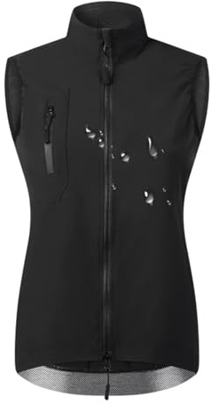 MYYLY Gilet da Ciclismo Donna e da Uomo Gilet da Ciclismo Leggero e Traspirante Senza Maniche Gilet Ciclismo Antivento per Mountain Bike per Equitazione,Jogging,Escursionismo,Black-S