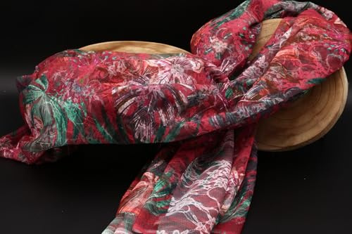 Lätt tylltyg – transparent Georgia crepe tyg – luftigt utseende i vintagestil – metervara 300 x 140 cm: Perfekt för dekoration, kläder, hemtextilier, bordslöpare, gör-det-själv och pyssel.