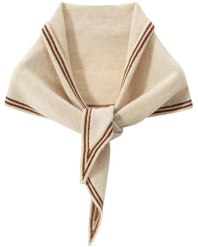 ThiCc Knitted Triangle Scarf for Women - Minimalist Cashmere Shawl Versatile Neck Warmer Cozy Headscarf Elegant 2-in-1 Neck Wrap Stylish Neckerchief Old Money Aesthetic (Khaki)