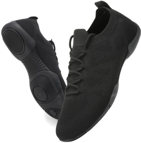 Kvwqoty Baskets de Cheerleading Chaussure Cheer Danse Noir en Maille 37