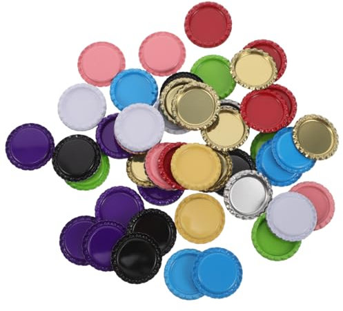 Healifty Bouchons De Bouteille Plats Métal Pour Fabrication De Bijoux Projets Artisanat Scrapbooking Et Colliers
