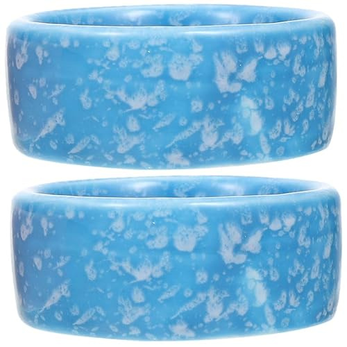 WOONEKY Keramiknapf Für Hamster Und Kleine Haustiere Futterschale 2 Stück rutschfeste Kleines Tierfuttergericht Und Wassernapf Leicht Zu Reinigen Für Meerschweinchen Und Eichhörnchen