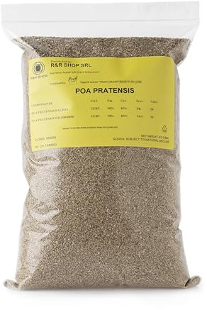 R&R SHOP - Semi Per Prato, Poa Pratensis, Autorigenerante E Resistente (22,6Kg - 900mq)