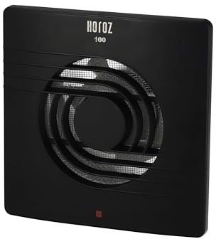 HOROZ ELECTRIC Extractor de Aire Baño 120 mm Negro 15W HELIX - Ventilador Baño Silencioso con Filtro 47 dB, 120 m³/h para Ventilación en Cocina, Aseo y Hogar - Antihumedad y Antimoho