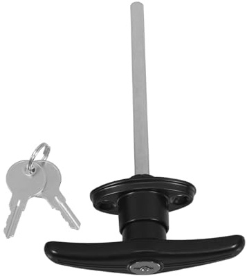 HEATSHAKING Serratura Maniglia T per Porta Garage con Chiave Kit Fissaggio Resistente alle Intemperie Facile Installazione per Esterni e Camper