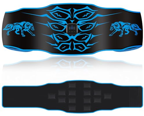 Electroestimulador Abdominal – Cinturón de entrenamiento abdominal lavable , 8 modos, 30 niveles , dispositivo de fitness portátil recargable , Adecuado para el hogar, la oficina, hombres y mujeres