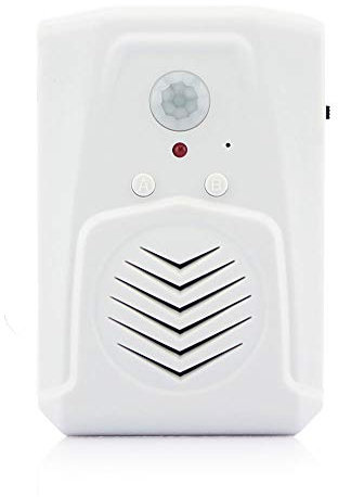 Infrared Motion Sensor Activated Voice Speaker with Recordable Built-in Microphone for Shop Sale, Garage Door Alert, Greeting Visitor Door Chime, Security Reminder