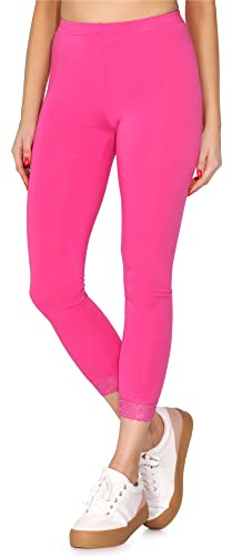 Merry Style Dam Leggings 7/8 med Lace MS10-342(Rosa,S)