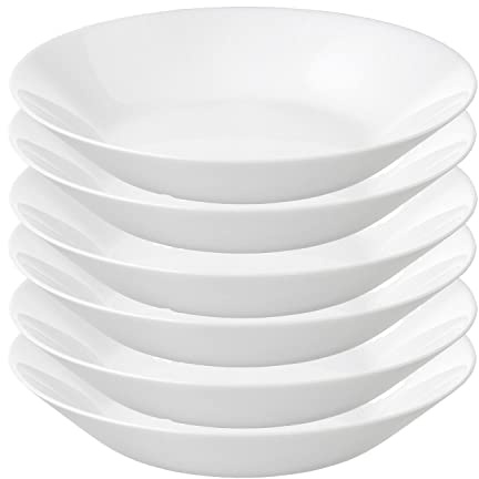 IKEA Tempered Glass Deep Plates (6 Pieces, White, 20 cm)