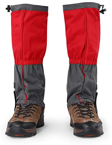 Jenngaoo 1 Paar Outdoor Gamaschen, Gamaschen Wandern wasserdichte Gamaschen Gaiter für Outdoor Hosen zum Wandern, Klettern und Schneewandern Schneeschutz Schuhe (Rot)