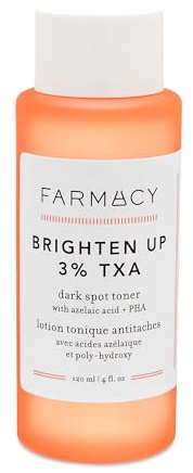 Farmacy 3% TXA Brightening Toner for Face - Dark Spot Corrector with Azelaic Acid, Tranexamic Acid + 5% PHA - Helps Even Texture + Tone, Fade Dark Spots + Exfoliate - Glow-Enhancing Skin Care (120ml)