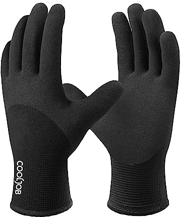 COOLJOB Arbeitshandschuhe Winter Thermo Kälteschutz Handschuhe Warme Winterhandschuhe Gartenhandschuhe, Thermofleece gefüttert, Größe 9/L, 1 Paar