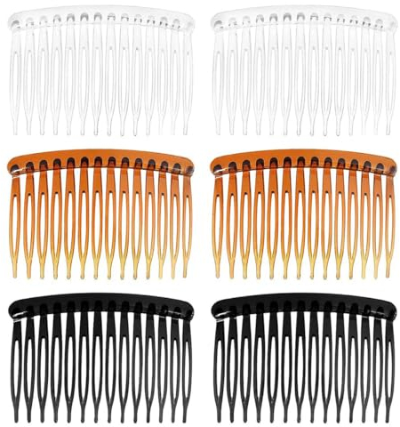 LEEQ 6 pièces Peignes à cheveux enfichables - Peigne à Cheveux Décoratifs en Plastique, Peignes latéraux en plastique avec 14 dents Peigne à cheveux pour femmes