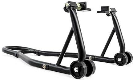 Béquille Arrière Universelle à Patins pour Tous Types de Bras Oscillants - Stabilité et Praticité pour Moto - Noir