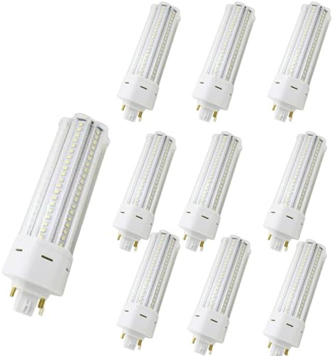 IOEDHW Paquete de 10 Bombillas LED GX24Q con Base de 4 Pines, Blanco cálido 3000 K, Fluorescente compacta de 22 W para Ventilador de baño, Campana de Cocina, lámpara enchufable de 6000 K, ángulo