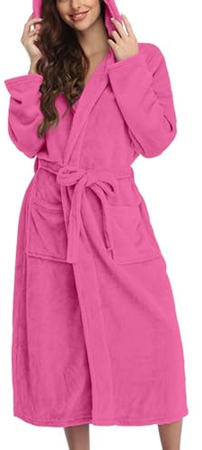 Peignoir en éponge pour femmes avec capuche | Peignoir de maison long et moelleux pour femmes, peignoir de sauna, léger, grandes tailles, kimono, peignoir avec capuche, confortable, peignoir doux