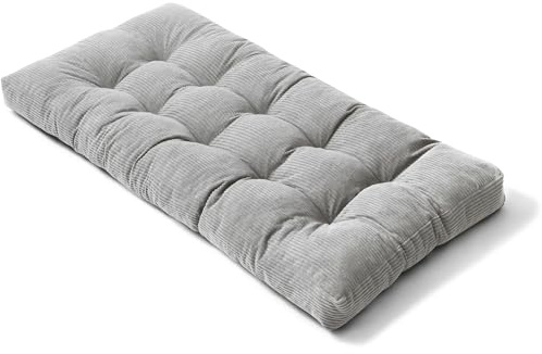 bananair - Futón Japonés Enrollable para 1 Persona, Cómodo y Grueso, Relleno de Espuma - Tela de Pana Ancha Suave y Elegante - Incluye Correa, Colchón Plegable Práctico (90x190 cm, Gris Claro)