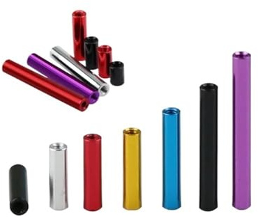 RWRAPS 10pcs M2 M2.5 Colourful Aluminum Round Standoff Spacer,Thread Sleeve Rod Bar Stud,Drone Accessory Nuts Anodized Hardware Nut(M2-Black,35mm)