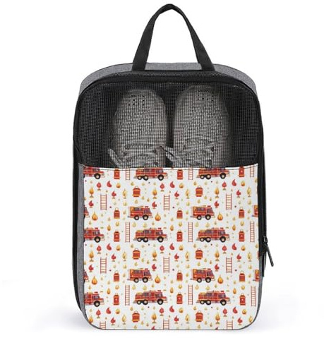 Bolsas de zapatos de golf para viajes, mujeres y hombres, bolsas de zapatos de viaje con estampado de escalera de camión de bomberos para empacar en maleta, danza, bolos, tacos, fútbol, tenis