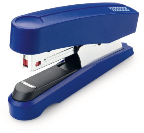 Novus B 10 FC Heftgerät (20 Blatt, Flachheftung, inkl. 200 Heftklammern) blau
